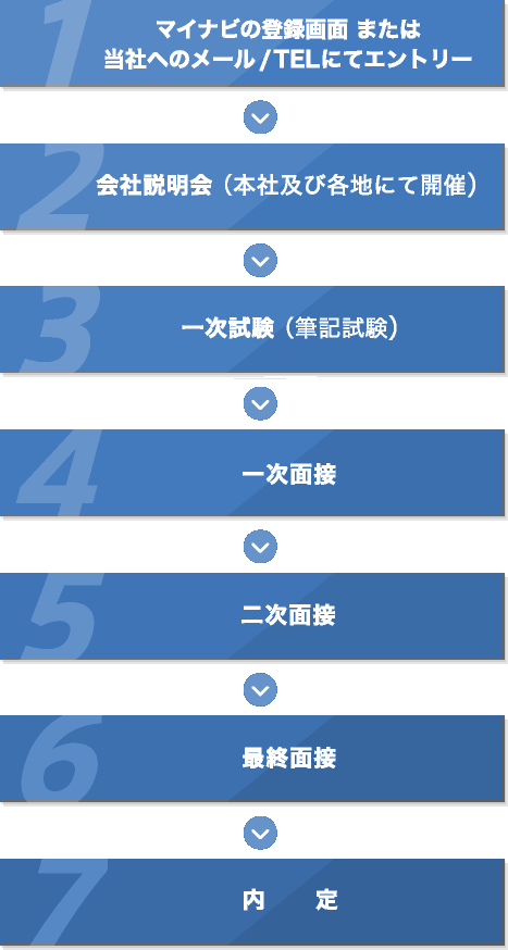 エントリーから内定まで
